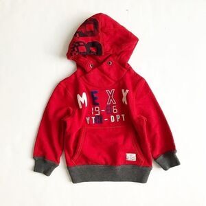 MEXX red spell out hooded sweatshirt EUC 3/4T